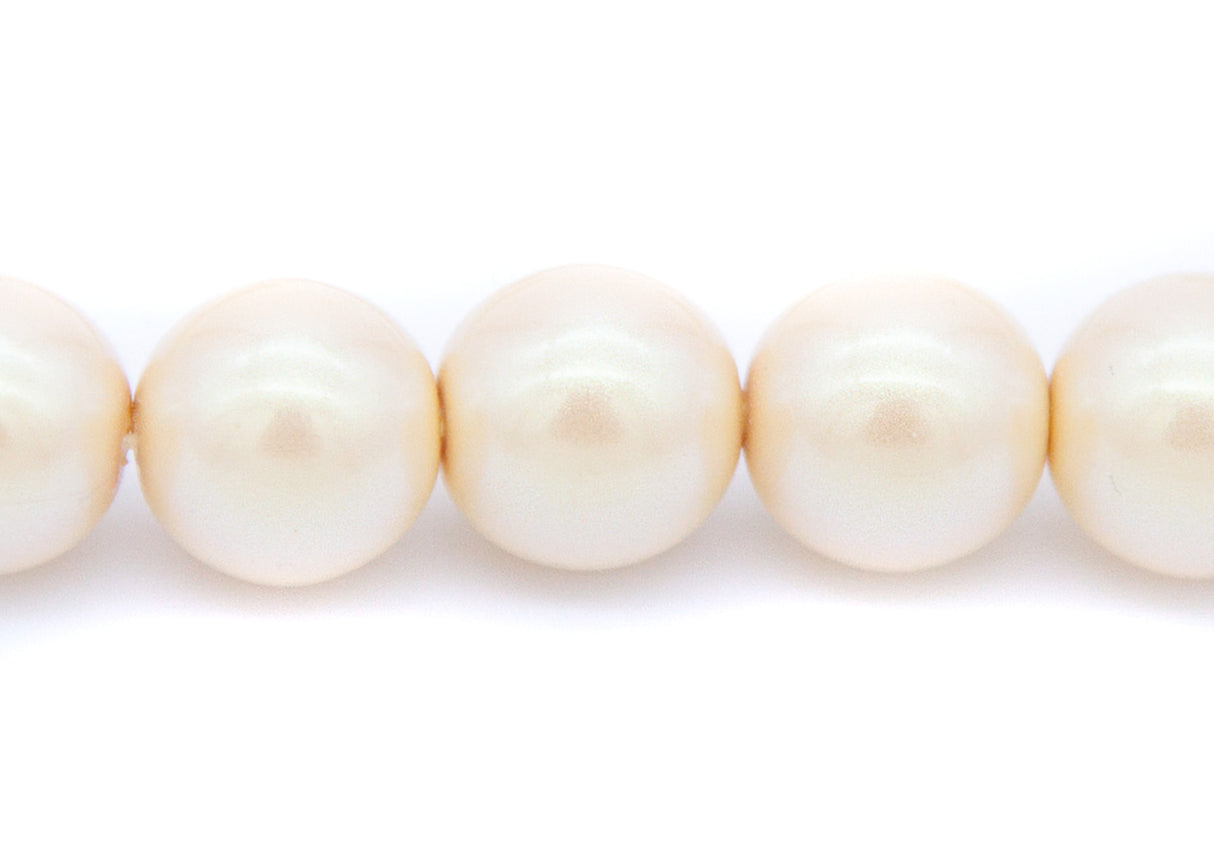 CZ Glass Pearl Iridescent Cream 6mm-50PC