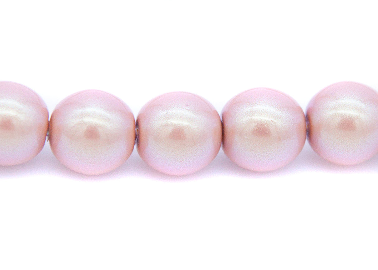 6GP693-IR: CZ Glass Pearl Iridescent Dusty Rose 6mm-50PC