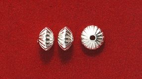 74MF810-SS: Bead Saucer Fluted Sterling 4x6mm-10PC