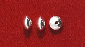 74MR810-SS: Bead Saucer Sterling 3x4.5mm 1.1mmID-10PC