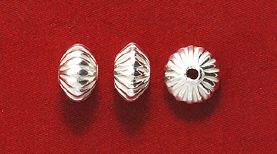 76MF810-SS: Bead Saucer Fluted Sterling 5.8mm 1PC