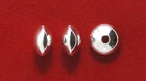 76MR810-SS: Bead Saucer Sterling 5.7x3.5mm 1.5mmID-10PC