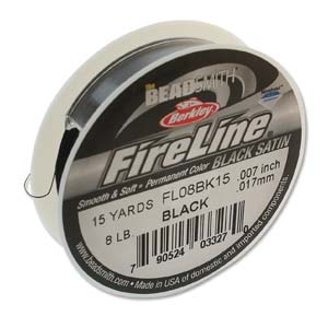 62TN109-15: 8 LB FIRELINE BLACK .007IN/0.17MM 15 YRD