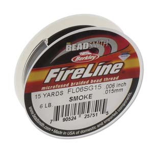 61TN105-15: FIRELINE THREAD 6LB SMOKE 0.006IN/0.15MM 15 YARD