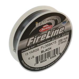 61TN109-15: 6 LB FIRELINE BLACK .006IN/0.15MM 15 YRD