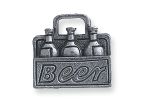 PW5027-S: Beer Bottles 6 Pack Silver 13x14mm