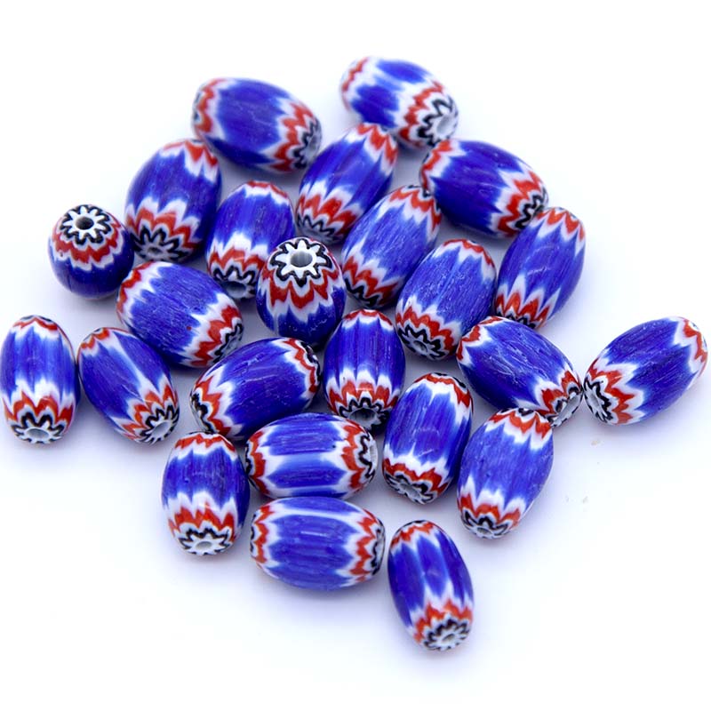 IN354: Classic Chevron Red White and Blue 12-14mm - 25 Pieces