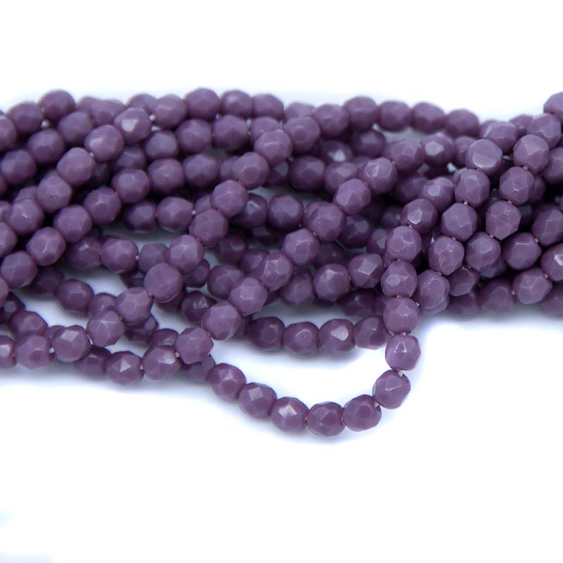 4FC197R: CZ FACET RD Opaque Purple 4MM 100 Pieces