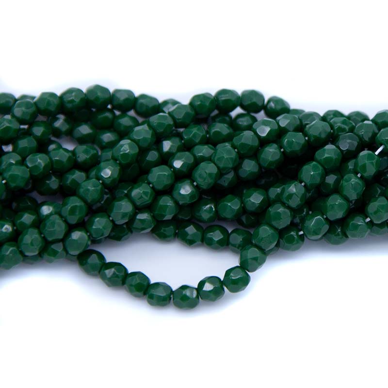 4FC188: CZ FACET RD Opaque Forest Green 4MM-600PC