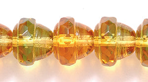 96FC5258R: CZ Faceted Bell 2 Tone Topaz/green 8x10mm-15PC