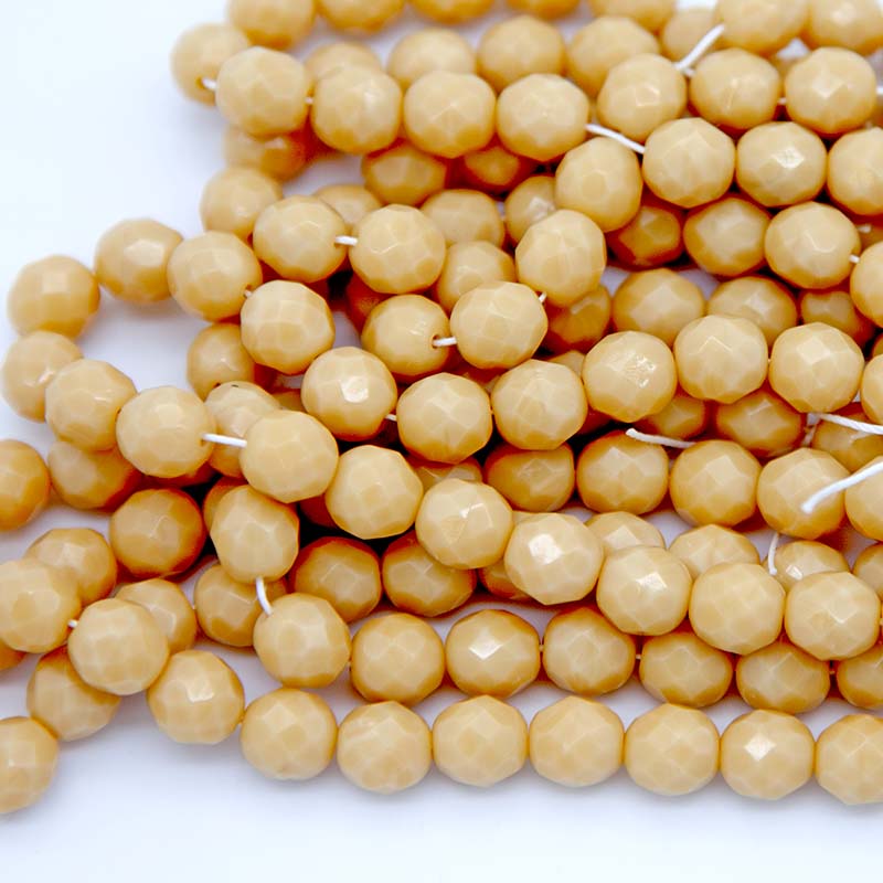 8FC151R: CZ Faceted Round Tan 6mm - 25 Pieces