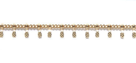 CX896-G: Chain 1.5mm Curb TEXTR Dangle Gold