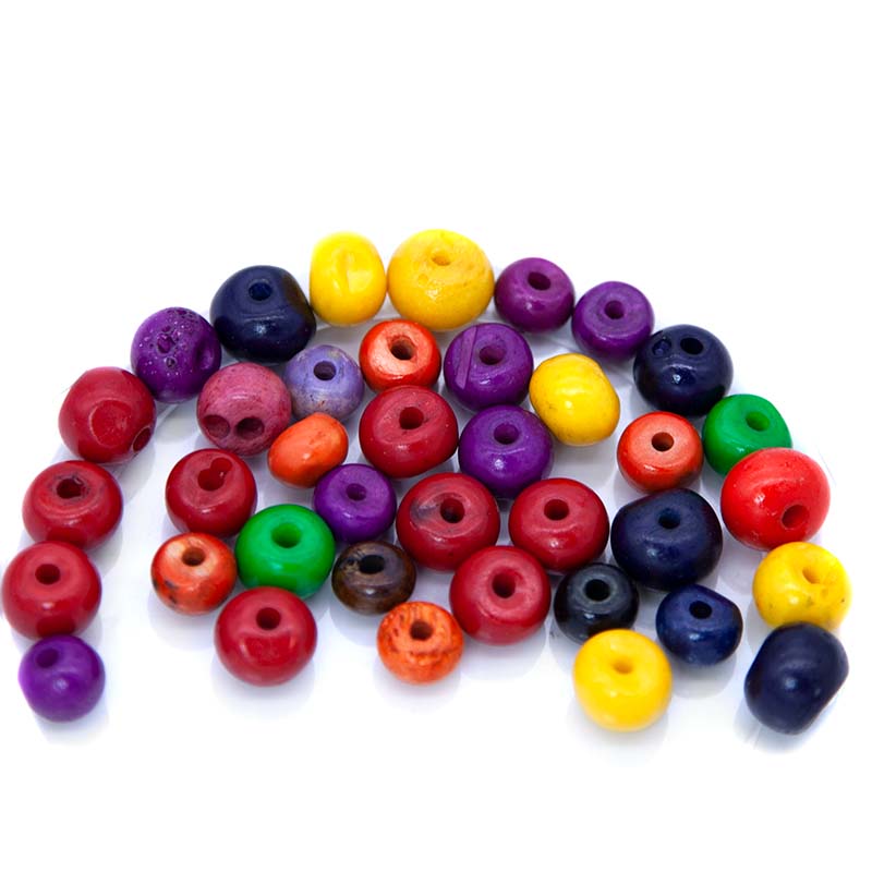 BN125-4MX: Bone Round Mix Assorted Colors 10-15mm 50 Grams