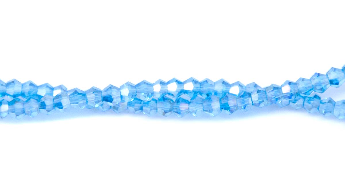 80CD563: Crystal Diamond Aqua Blue AB A A A 3MM 16" String