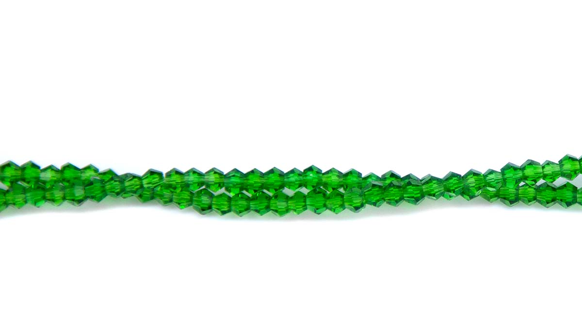 80CD284: Crystal Diamond Grass Green A A A 3MM 16" String