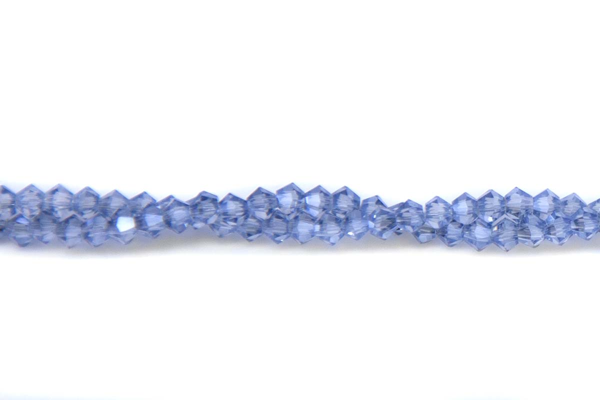 80CD371: Crystal Diamond Blue Luster A A A 3MM 16" String