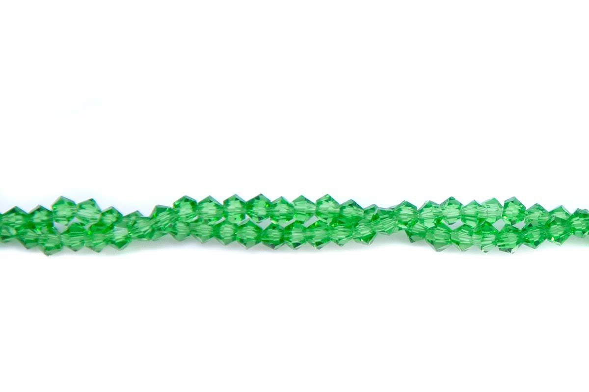 80CD282: Crystal Diamond Peridot A A A 3MM 16" String