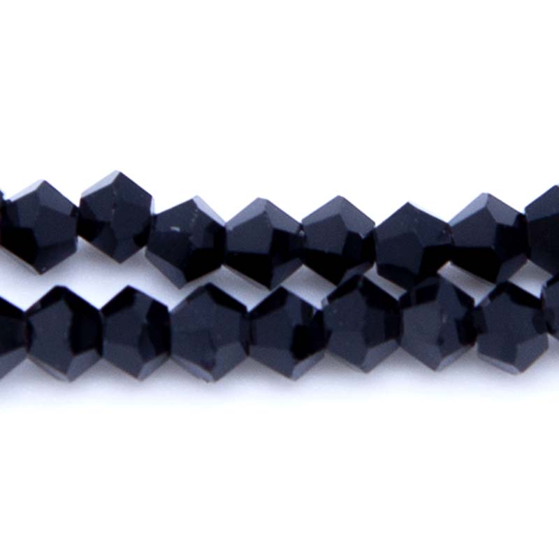 80CD109: Crystal Diamond Black A A A 3MM 16" String