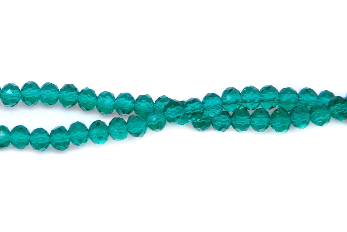 71CD287: Crystal Rondelle Emerald A A A 3X4MM 16" String