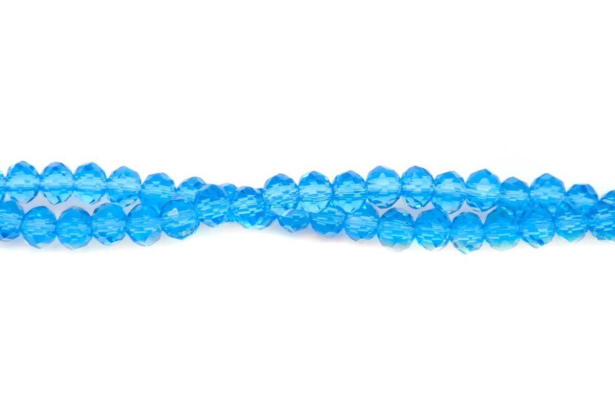 71CD263: Crystal Rondelle Aqua Blue A A A 3X4MM 16" String