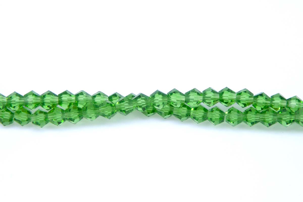 82CD282: Crystal Diamond Peridot A A A 4MM 16" String