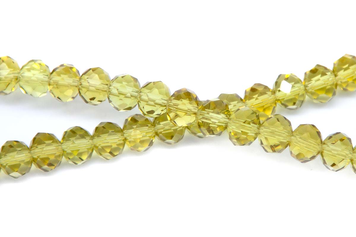 75CD225: Crystal Rondelle Sunflower A A A 6X8MM 16" String