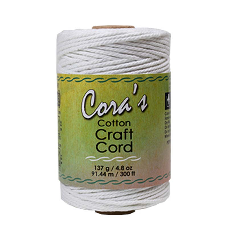 1MH112-CC: Cora's Cotton Cord 1mm Macrame White 300 feet