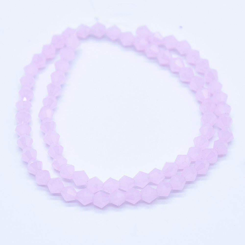 86CD290: Crystal Diamond Pink Opal A A A 6MM 16" String