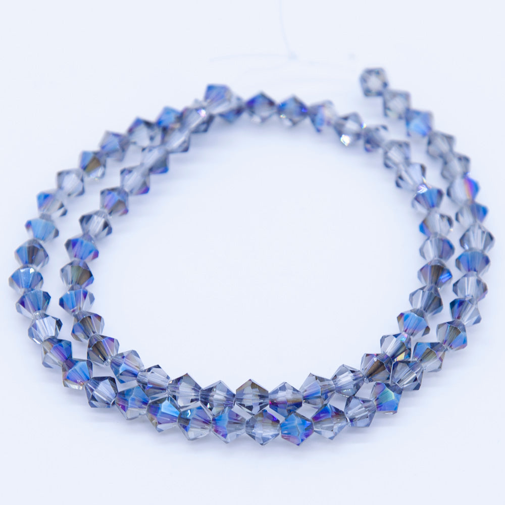 86CD506: Crystal Diamond Blue AB A A A 6MM 16" String