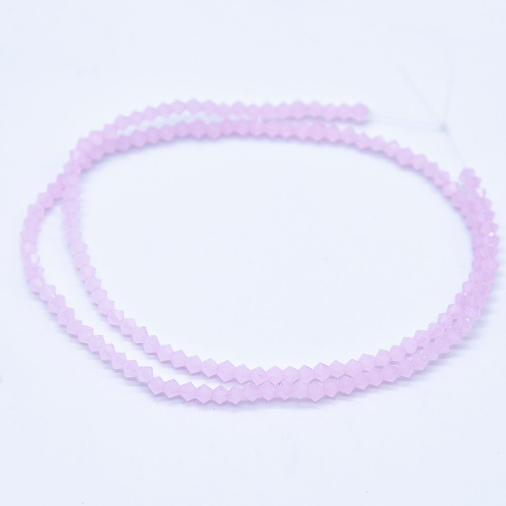 80CD290: Crystal Diamond Pink Opal A A A 3MM 16" String