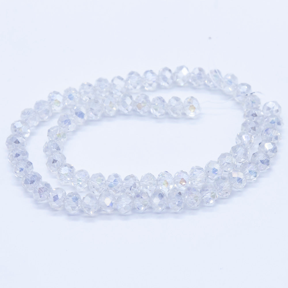 75CD513: Crystal Rondelle Crystal AB A A A 6X8MM 16" String