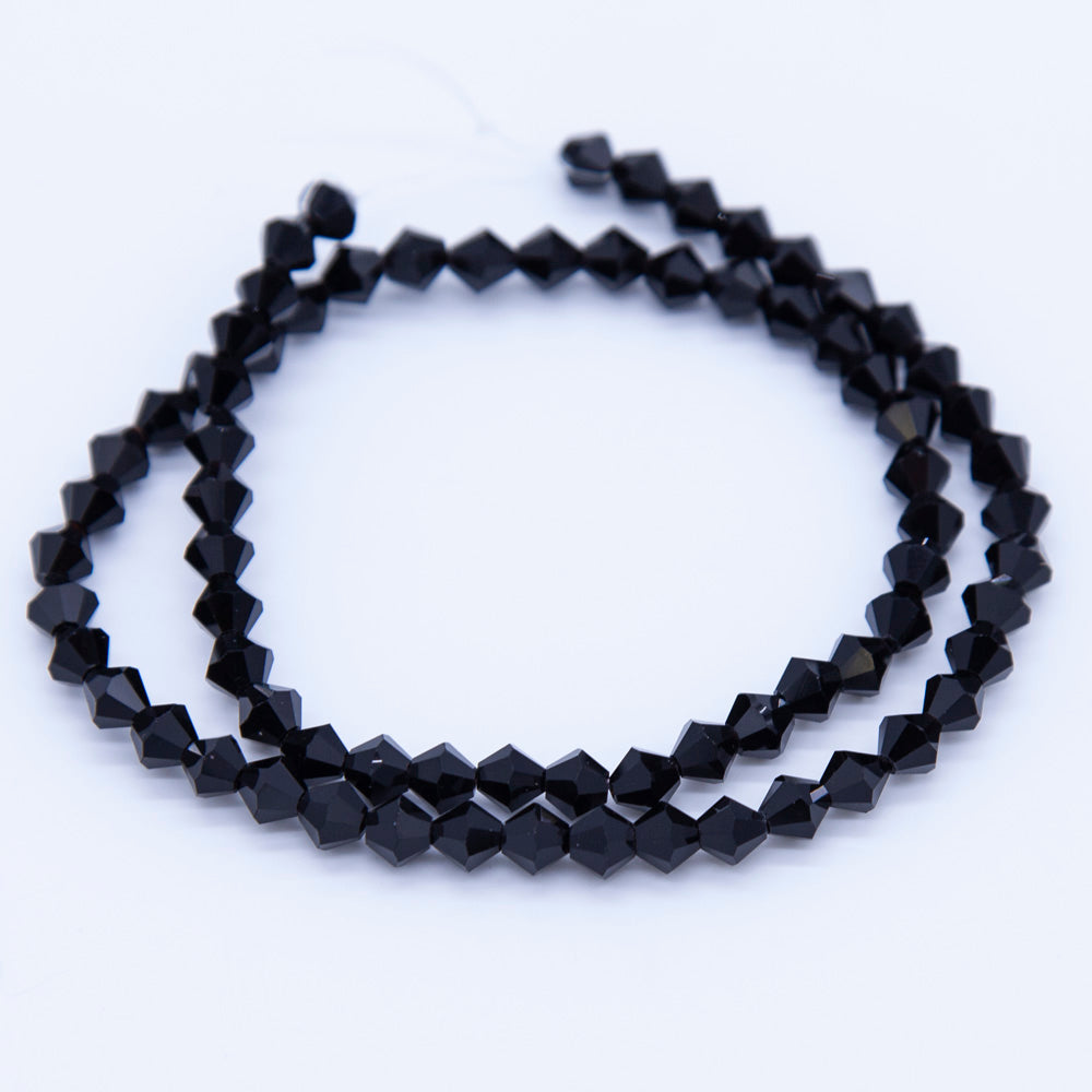 86CD109: Crystal Diamond Black A A A 6MM 16" String