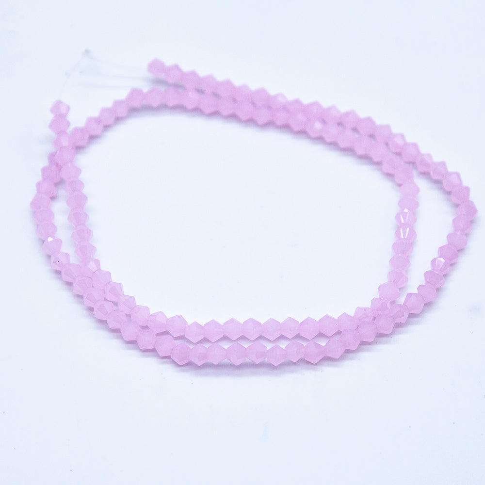 82CD290: Crystal Diamond Pink Opal A A A 4MM 16" String