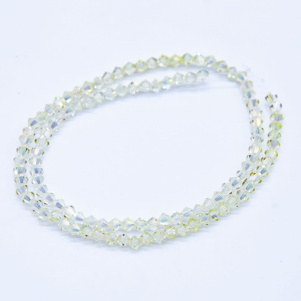 82CD322: Crystal Diamond Yellow AB Luster A A A 4MM 16" String