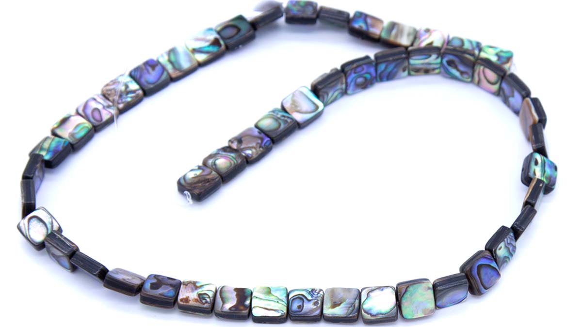 54AB558-F: Abalone Square 8mm 15-16" STR