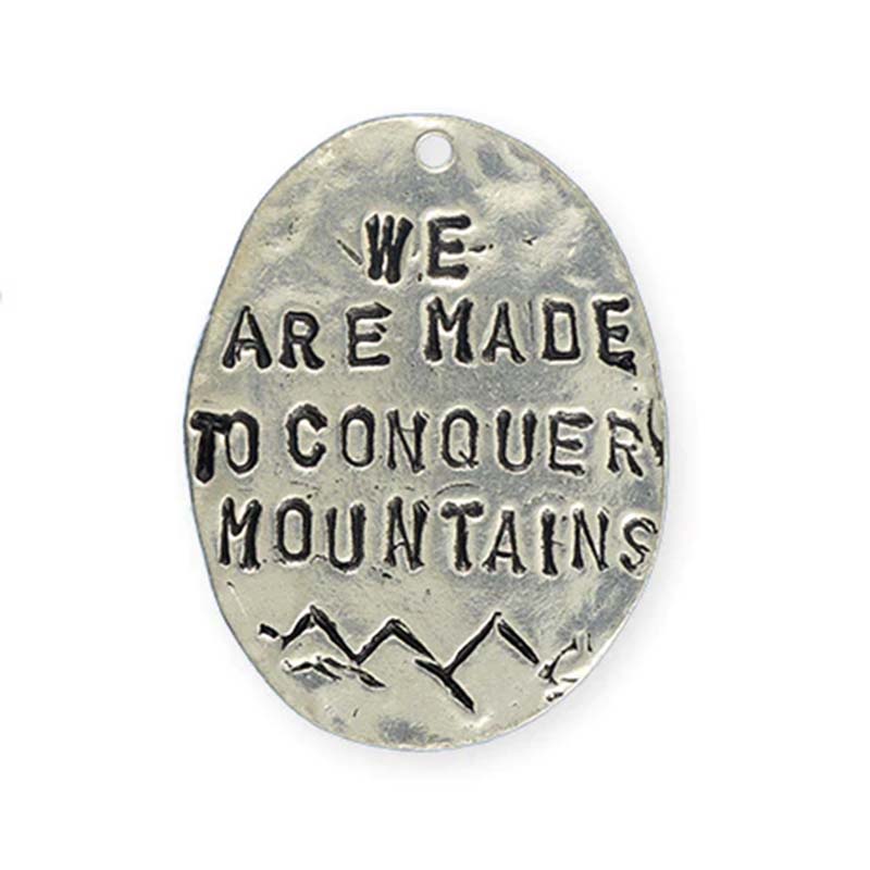 VP369-AP: VJ PENDANT Conquer Mountains 36x28mm