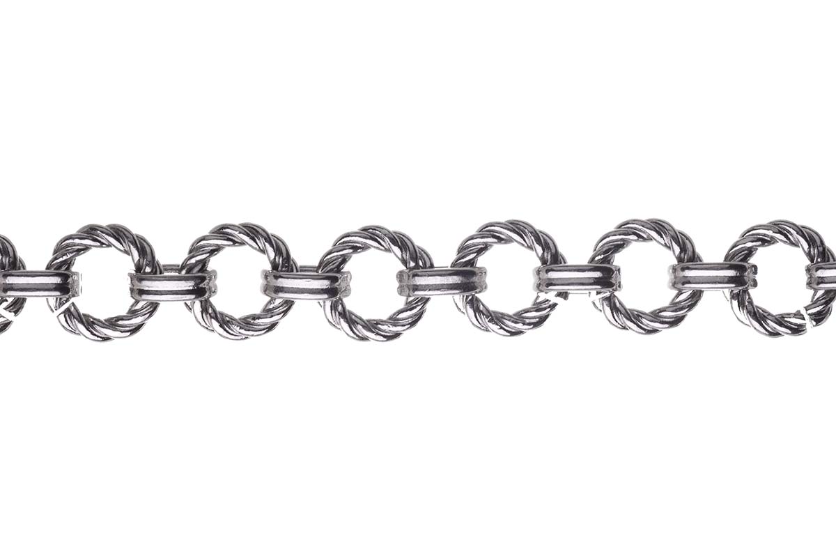 SX76: Cable Chain 11mm TEXTURED Round Stainless Steel 6"