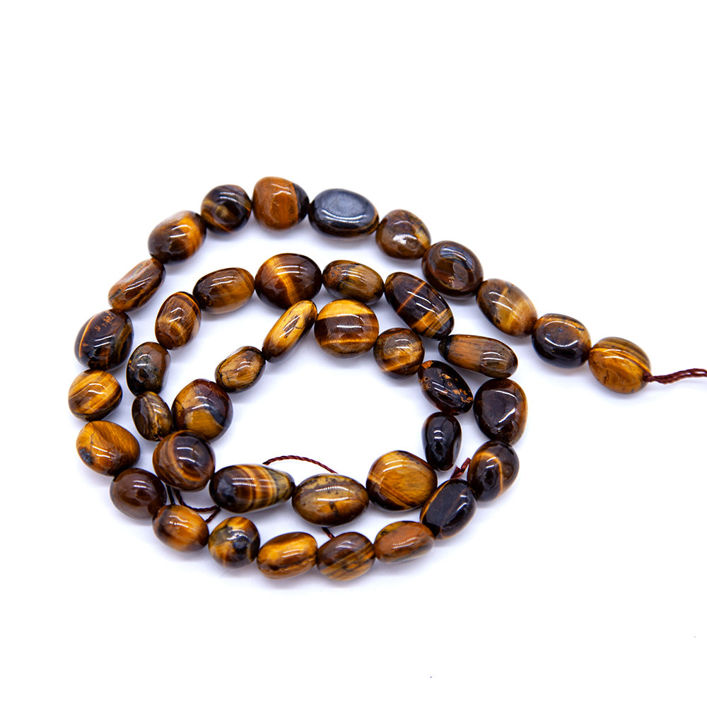 96ST400: Tiger Eye Yellow Pebble 8-10mm 1STR