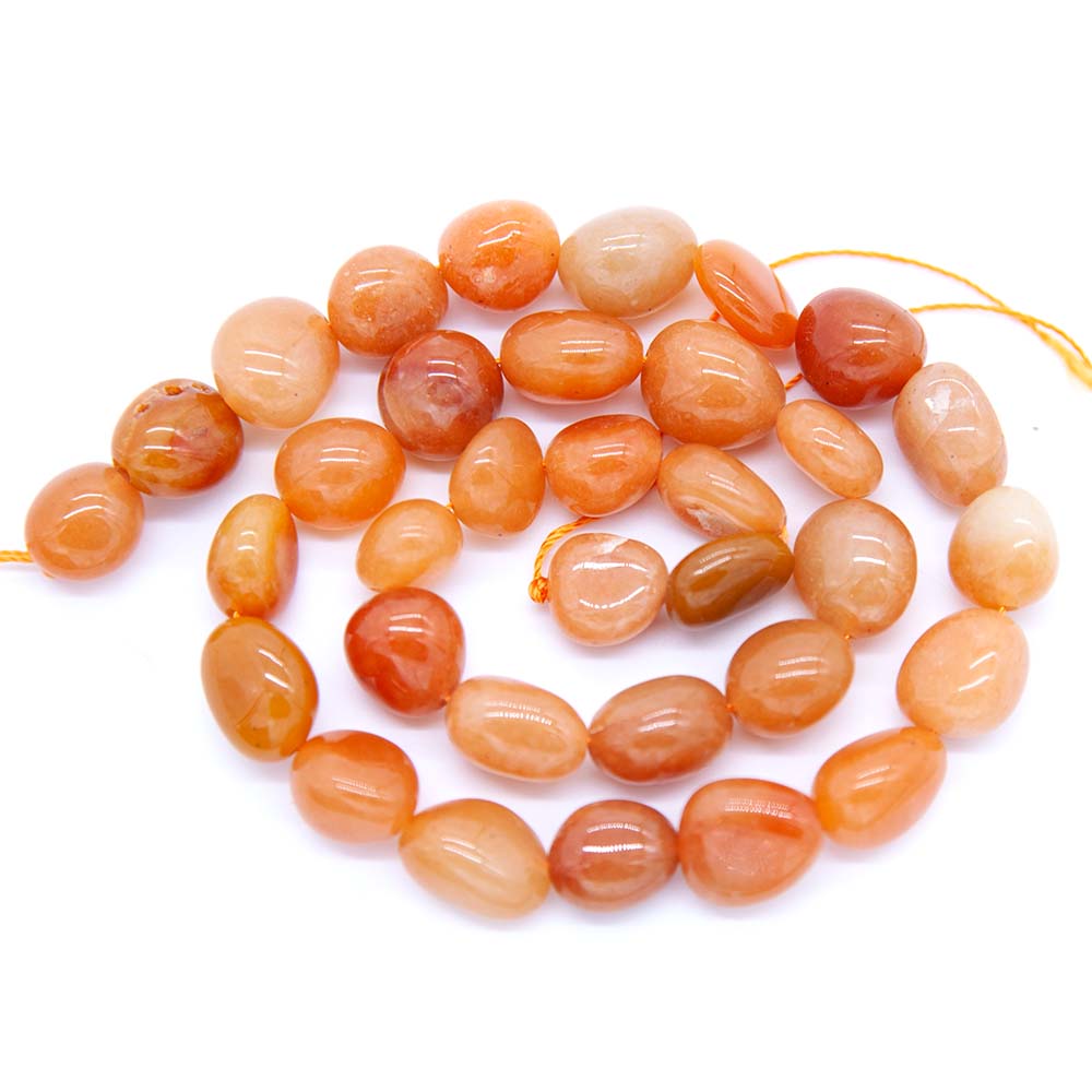 96ST449-OR: Orange Aventurine Pebble 8-10mm 1STR