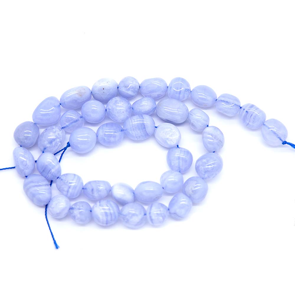 96ST407: Blue Lace Agate Pebble 8-10mm 1STR