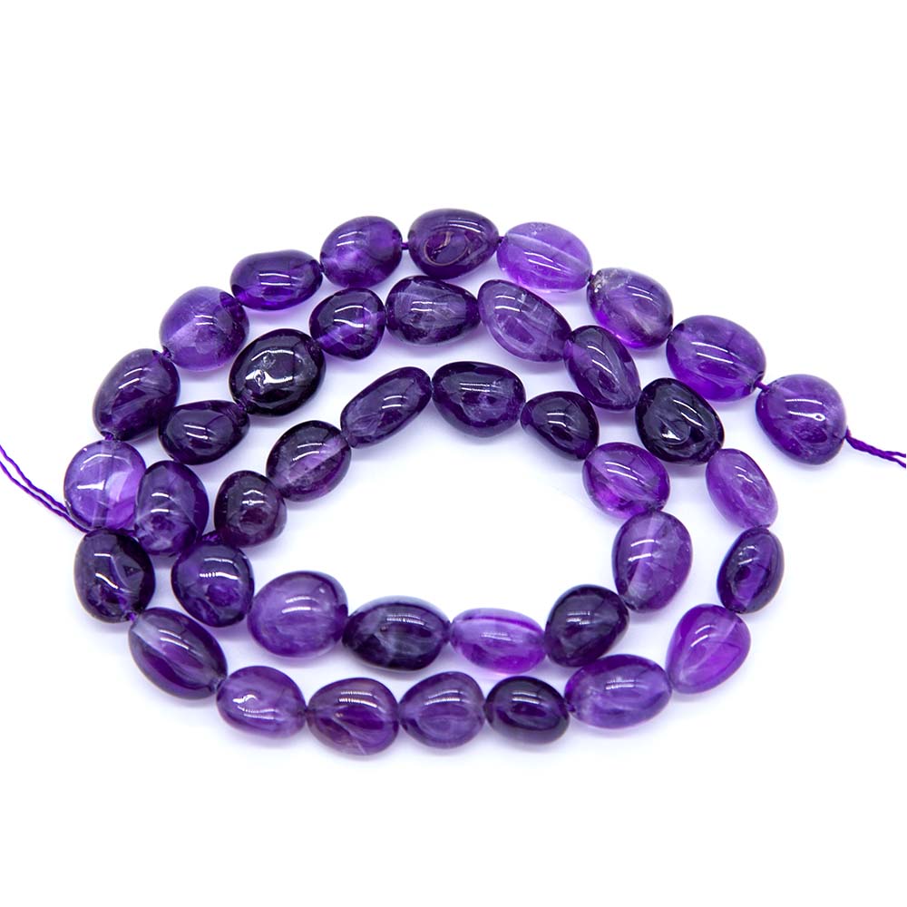 96ST414: Amethyst Dark Pebble 8-10mm 1STR