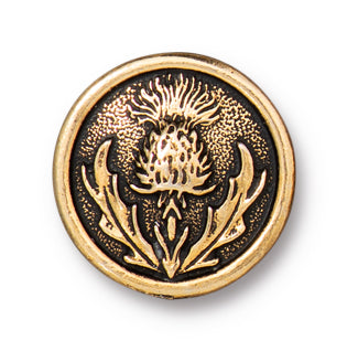 TC6607-AG: TC BUTTON THISTLE ANT GLD