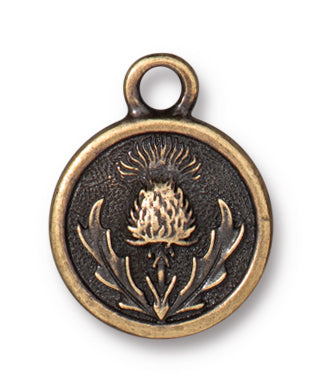 TC2579-AB: TC CHARM THISTLE ANT BRASS