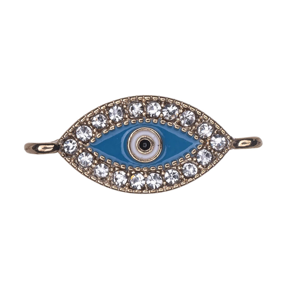 KP165-G: EVIL EYE CHARM/LINK w/CUBIC ZIRCONIA GLD