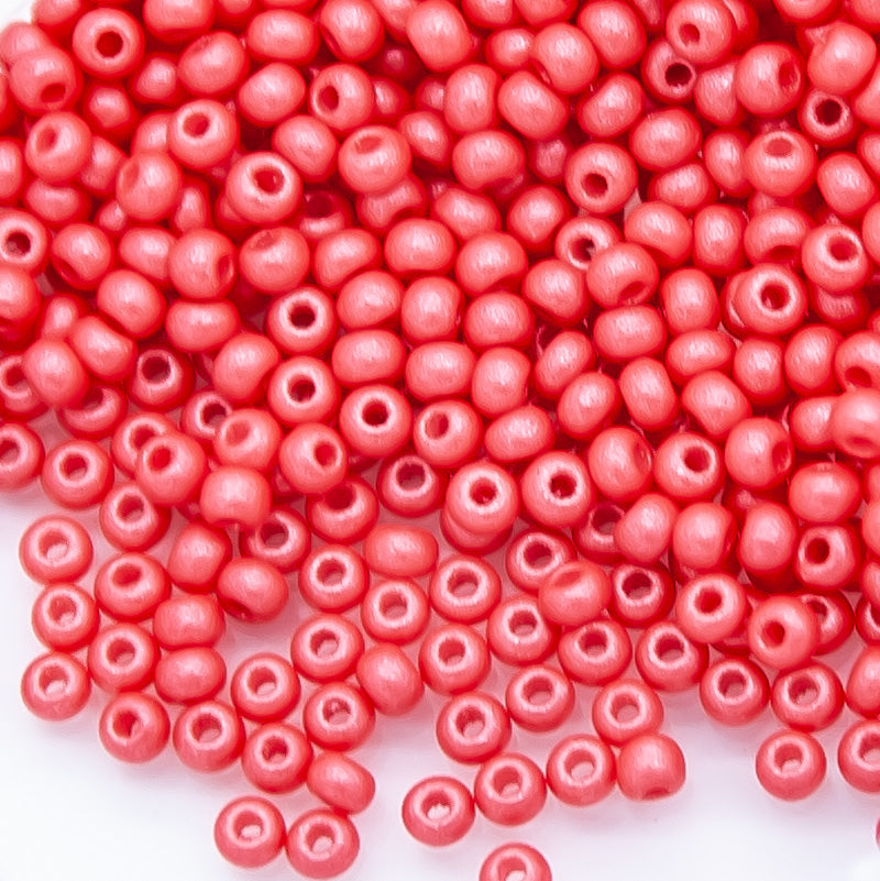 11SB943-PL: CZ Seed Bead Permalux Red 11/0 - 200GM