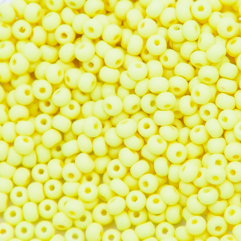 11SB921-PLM: CZ Seed Bead Permalux Light Yellow Matte 11/0 - 200GM