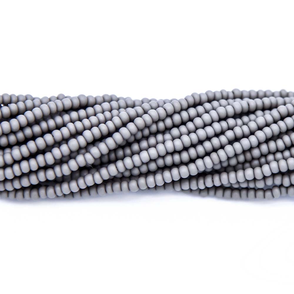 11SB105-MR: CZ Seed Bead Op Gray Matt 11/0