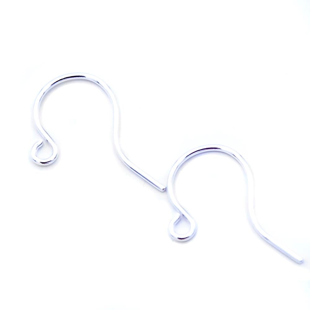 FI42-SP: Ear Wire Shepherds Hook Silver Plate 23 Gauge -75 Pairs