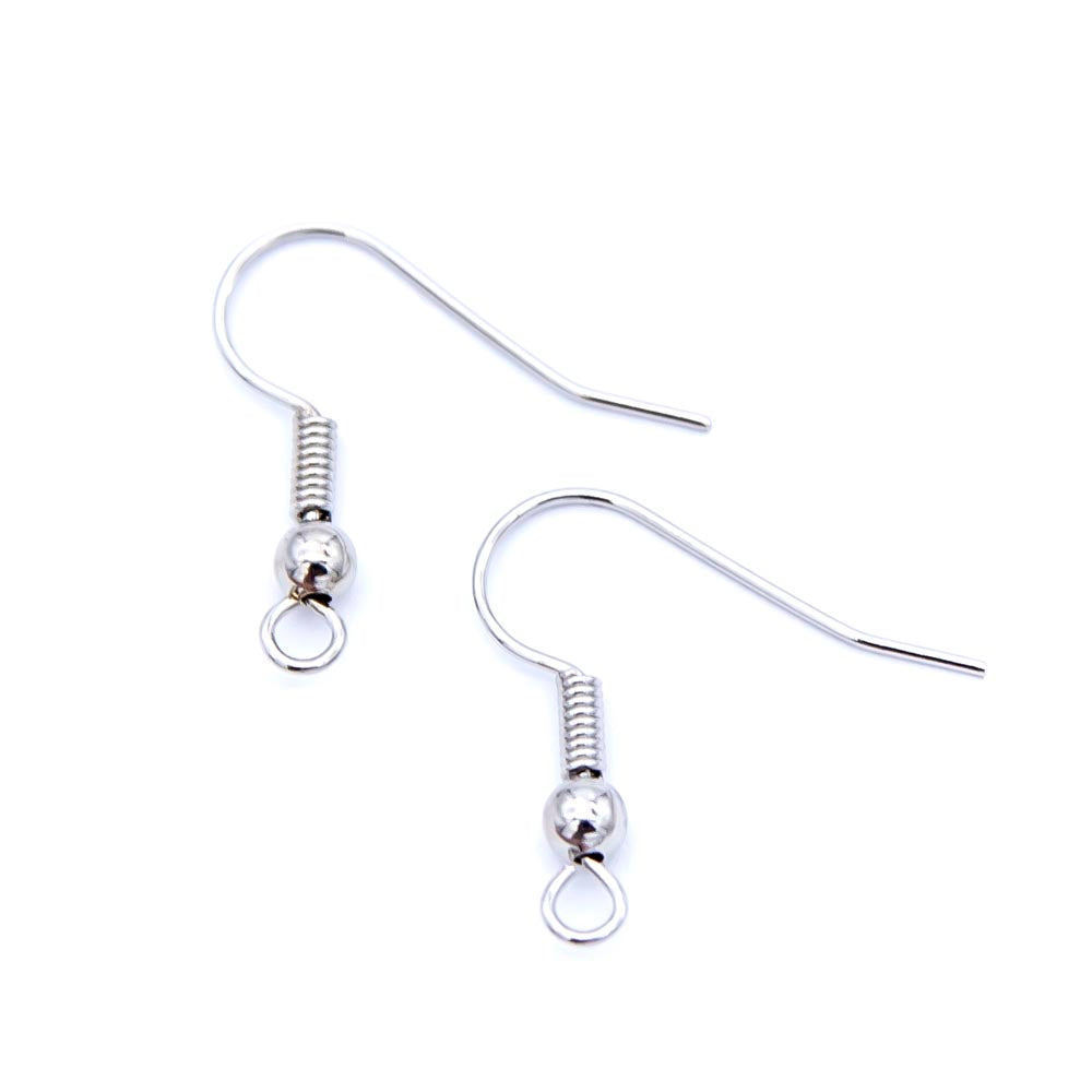 FI54-S: Ear Wire French Style Rhodium Color 25 Pairs