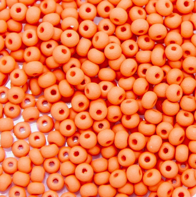 10SB935-PLM: CZ Seed Bead Permalux Orange Matte 10/0 200GM